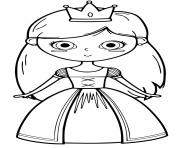 princesse avec une couronne royale cp facile dessin à colorier