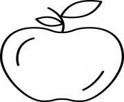 Coloriage pomme rouge avec un ver heureux dessin