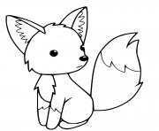 Coloriage renard mignon animal nocturne dessin