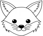 tete de renard kawaii facile maternelle dessin à colorier