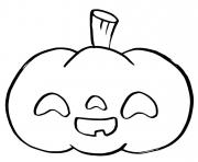 citrouille kawaii halloween pour petit dessin à colorier