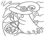 Coloriage zentangle aigle hibou halloween adulte dessin