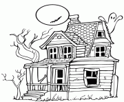 maison hantee facile dessin à colorier