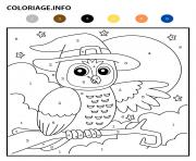 hibou halloween magique dessin à colorier