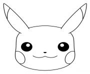tete de pikachu pokemon dessin à colorier