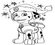 Coloriage stella et marcus dans un cadeau de noel pat patrouille dessin