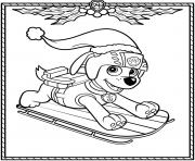 Coloriage stella et marcus dans un cadeau de noel pat patrouille dessin