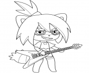 Gacha Life Girl with Guitar dessin à colorier