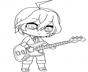 Anime Boy with Guitar dessin à colorier