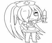 Coloriage Nurse Luck Girl in Nurse Uniform