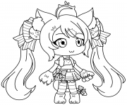 Coloriage Gacha Life Spring Girl with Flower dessin