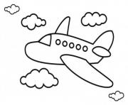 avion facile pour petit de la maternelle dessin à colorier