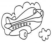 Coloriage lapin qui pilote un avion dessin