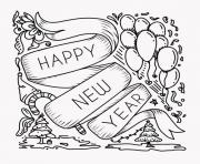 happy new year dessin à colorier