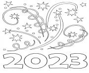 2023 new year etincelles dessin à colorier