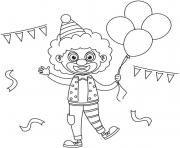 clown carnaval fete rigolo dessin à colorier