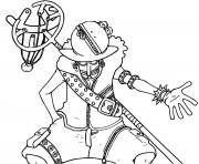 Coloriage one piece wanted roshio lexecuteur dead or alive dessin