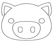 Coloriage cochon kawaii mignon dessin