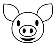 tete de cochon facile dessin à colorier