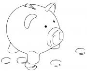 Coloriage tete de cochon facile dessin