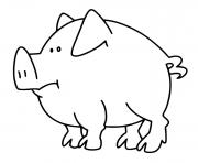 cochon animal de la ferme dessin à colorier