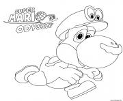 Coloriage Yoshi mange une pomme dessin