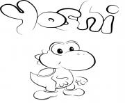 Coloriage Yoshi saute de joie dessin