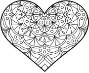 Coloriage joyeux valentines coeur adulte dessin