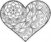 coeur mandala maternelle 14 fevrier dessin à colorier