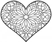 coeur mandala maternelle dessin à colorier