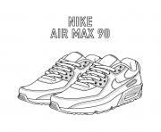 basket nike air max 90 dessin à colorier