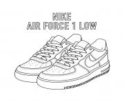 basket nike air force 1 low dessin à colorier