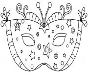 masque de carnaval etoile dessin à colorier