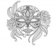 Coloriage mardi gras masque celebration dessin