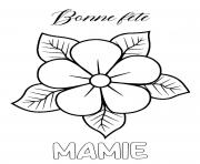 Coloriage bonne fete mamie bouquet de fleurs dessin