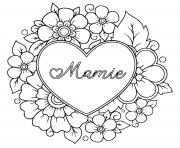 Coloriage meilleure mamie du monde fleurs dessin