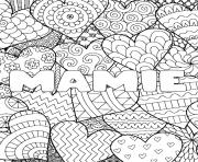 Coloriage mamie mandala fete