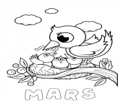 Coloriage mars maternelle oiseau oeuf dessin