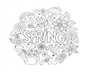 printemps adulte mandala spring dessin à colorier