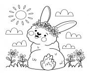lapin bunny paques printemps dessin à colorier