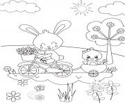 Coloriage printemps maternelle enfant fleurs soleil dessin