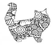 chat mandala zentangle 6 dessin à colorier