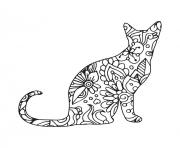 chat mandala adulte 6 dessin à colorier