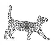 chat mandala elegant 4 dessin à colorier
