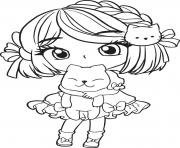 Coloriage fille manga avec un jolie chapeau dessin