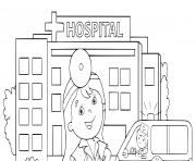medecin hopital ambulance dessin à colorier