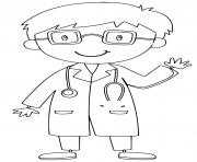 Coloriage docteur avec des lunettes dessin