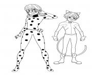 Coloriage chat noir et ladybug tour effeil paris france dessin