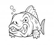 poisson fache pas content dessin à colorier