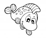 Coloriage simple poisson avril dessin